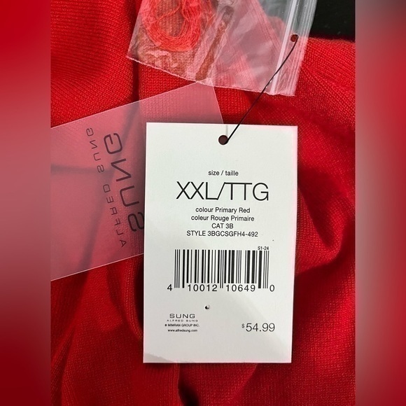 3/$30 _ ALFRED SUNG | NWT ๐ท๏ธ red open cardigan long sleeve faux leather -XXL - Picture 8 of 9